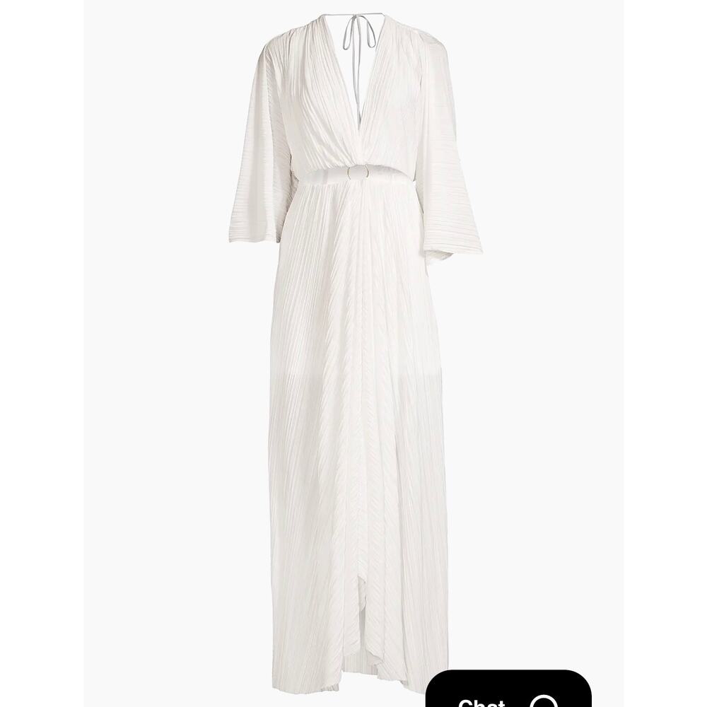 Significant Other Akila Plissé Cut-Out Maxi Dress White NWT US 12